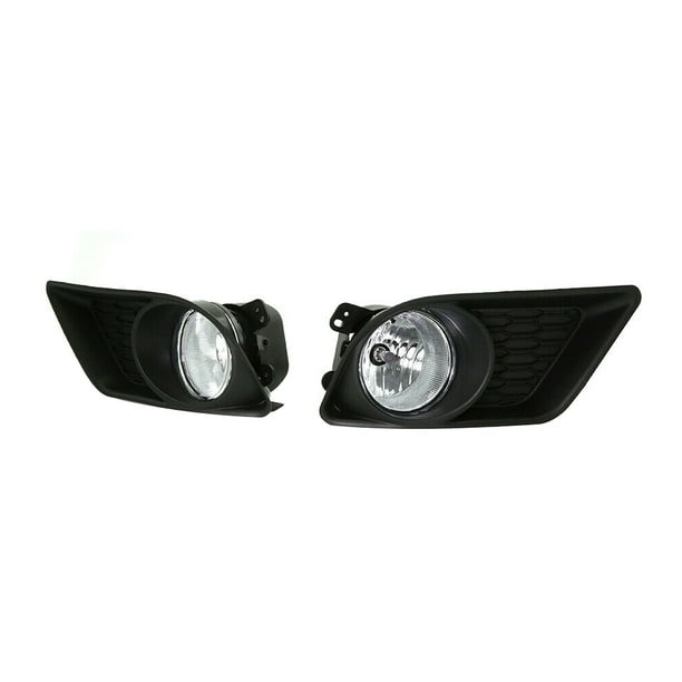Pair Set Fog Lights Clear w/ Bulb Bezels Wiring & Switch for 11-14 Dodge Charger
